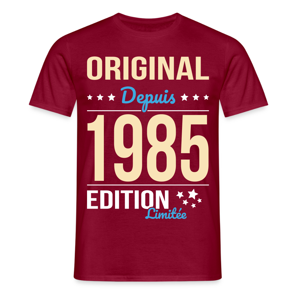 T-shirt Homme - Anniversaire 40 Ans - Original depuis 1985 - rouge brique