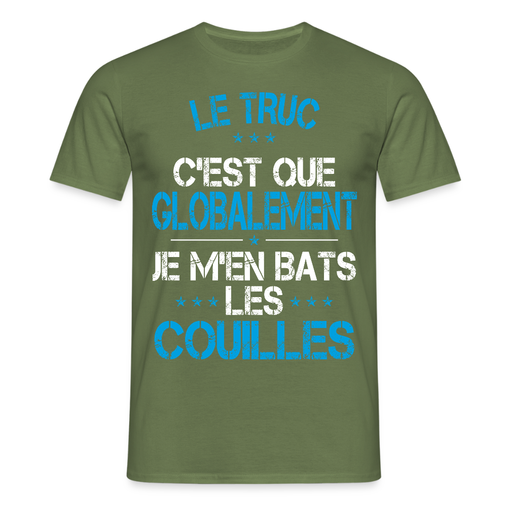 T-shirt Homme - Je m'en bats les couilles - vert militaire