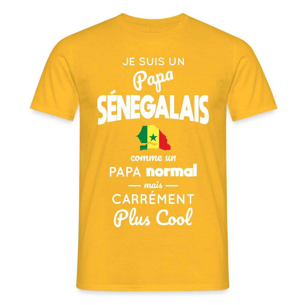 T-shirt Homme - Papa Sénégalais Plus Cool - jaune