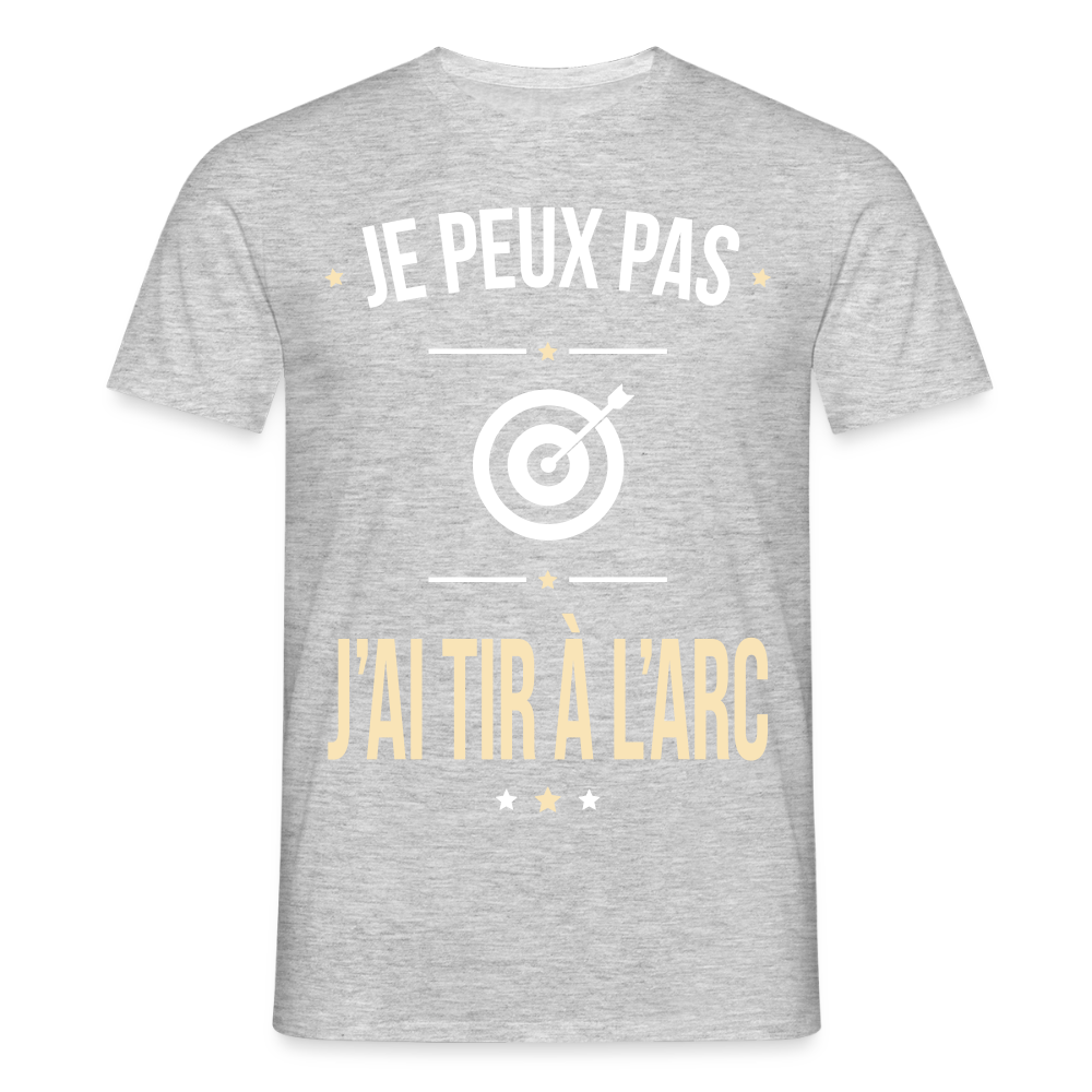T-shirt Homme - Je peux pas j'ai tir à l'arc - gris chiné
