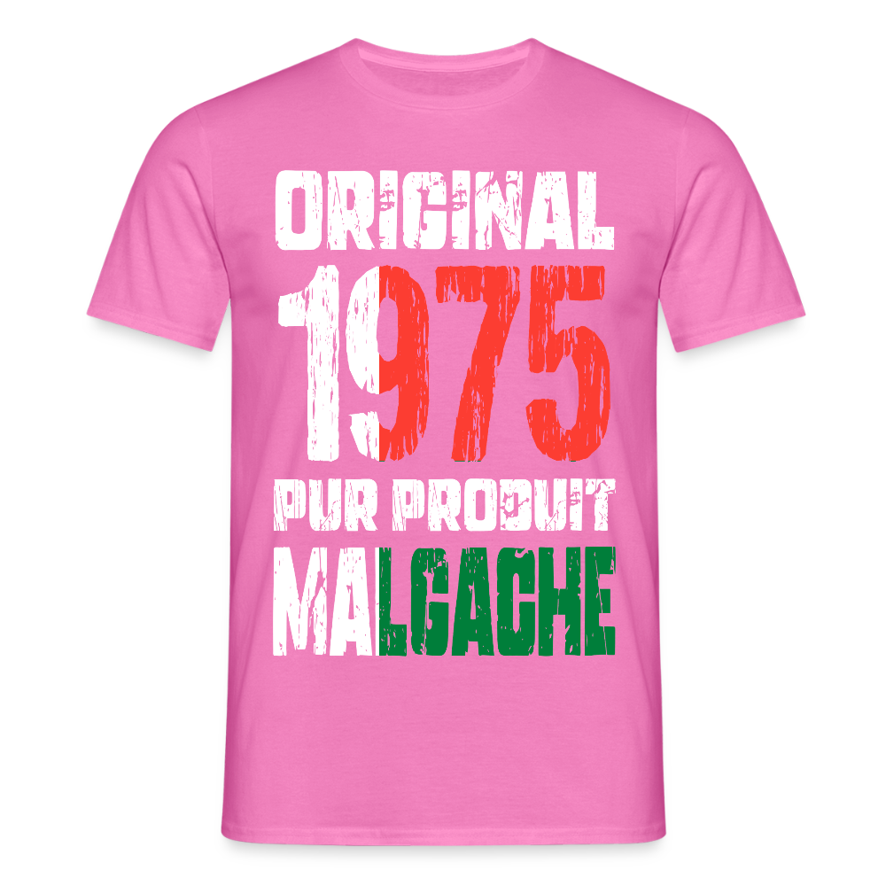 T-shirt Homme - Anniversaire 50 Ans - Original 1975 - Pur produit Malgache - rose