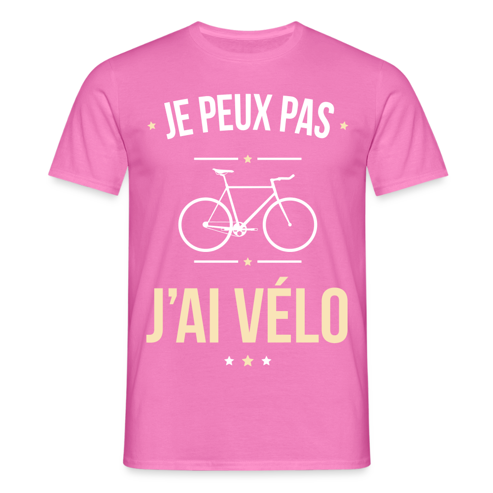 T-shirt Homme - Je peux pas j'ai Vélo - rose