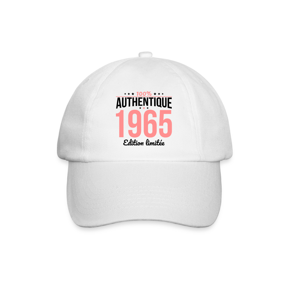 Casquette classique - Anniversaire 60 Ans - 100% Authentique 1965 - blanc/blanc