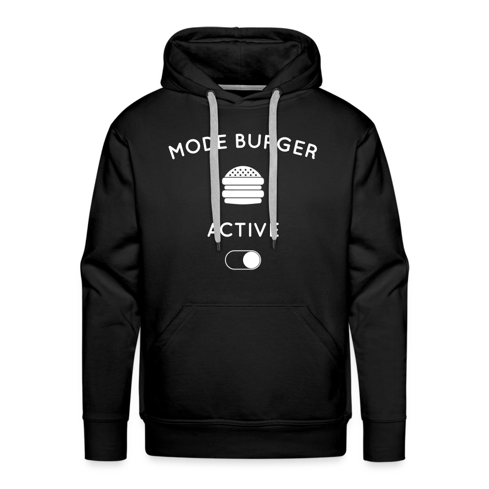 Sweat à capuche Premium Homme - Mode burger activé - noir
