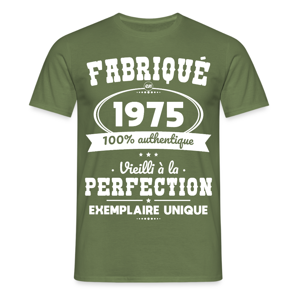 T-shirt Homme - Anniversaire 50 Ans - Fabriqué en 1975 - vert militaire