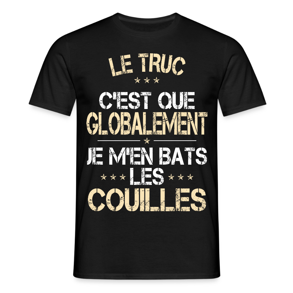 T-shirt Homme - Je m'en bats les couilles - noir
