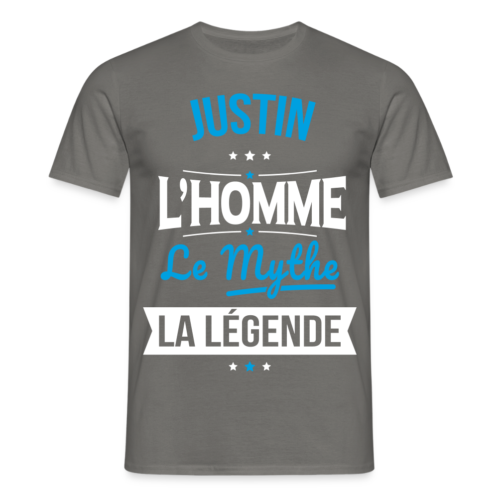 T-shirt Homme - Justin - l'Homme - le Mythe - la Légende - gris graphite