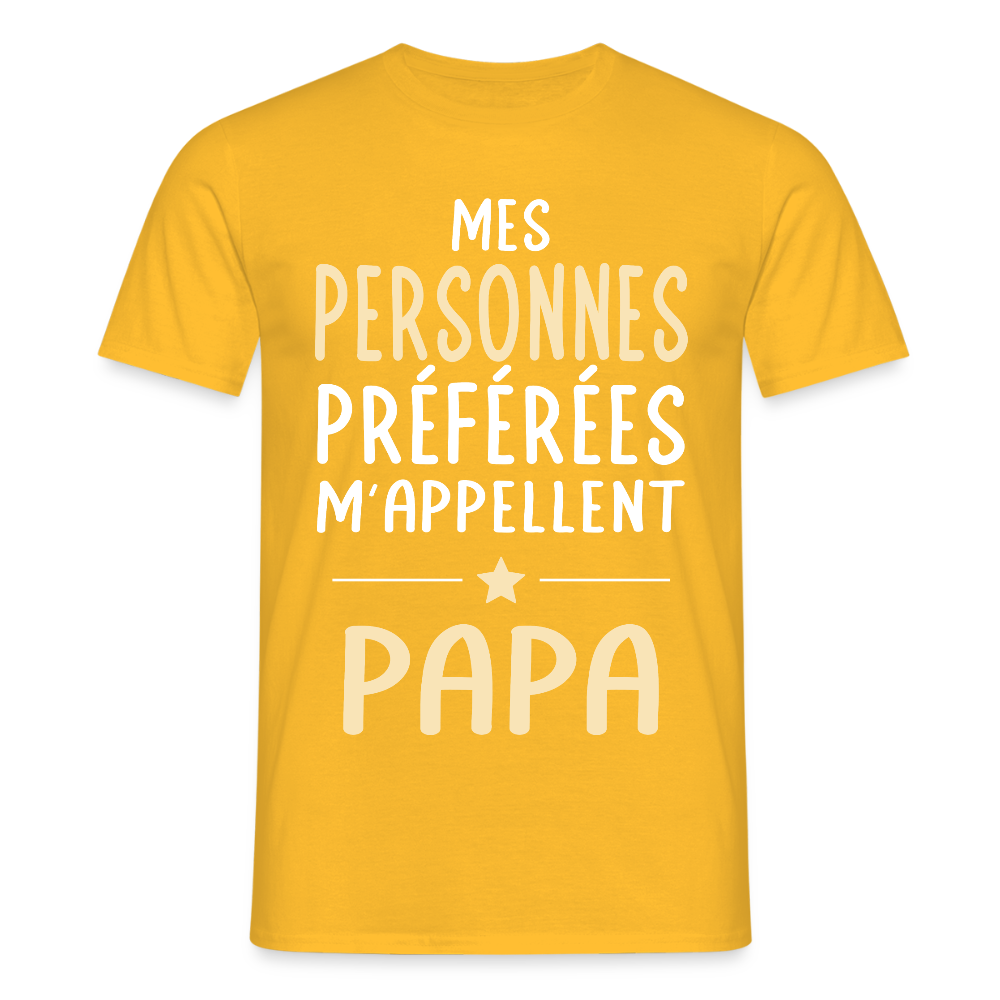 T-shirt Homme - Mes personnes préférées m'appellent Papa - jaune