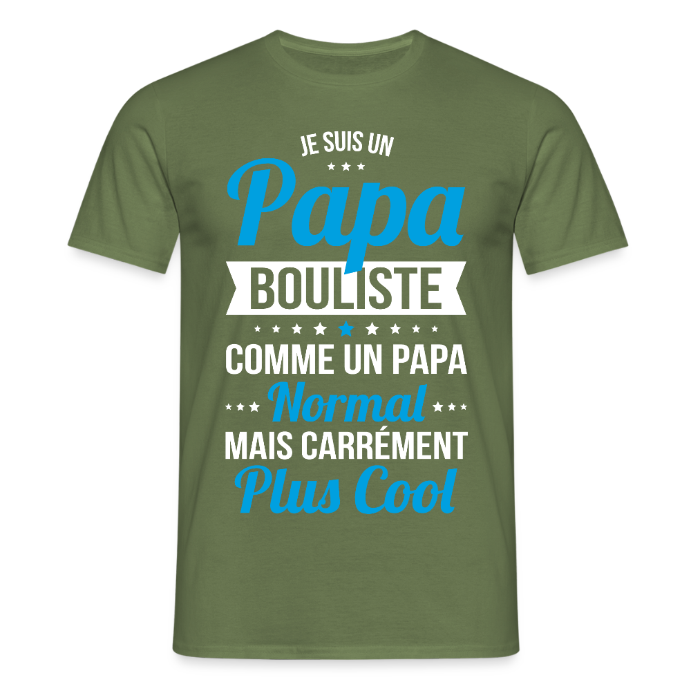 T-shirt Homme - Papa bouliste plus cool - vert militaire