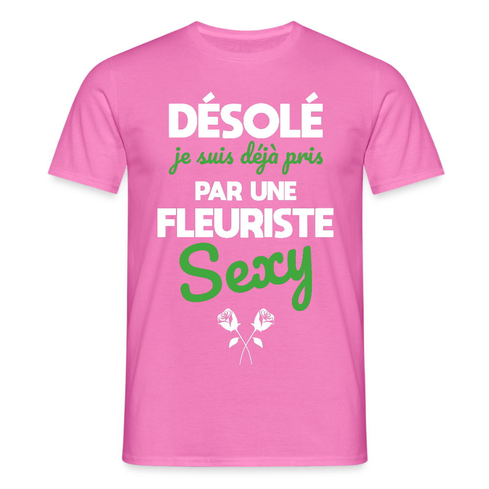 T-shirt Homme - Je suis pris par une fleuriste sexy - rose