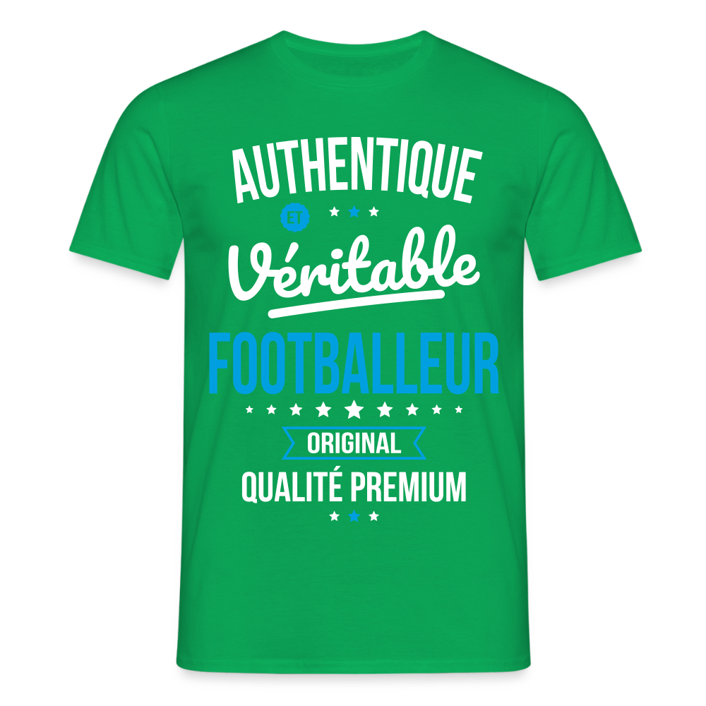 T-shirt Homme - Authentique et véritable Footballeur - vert