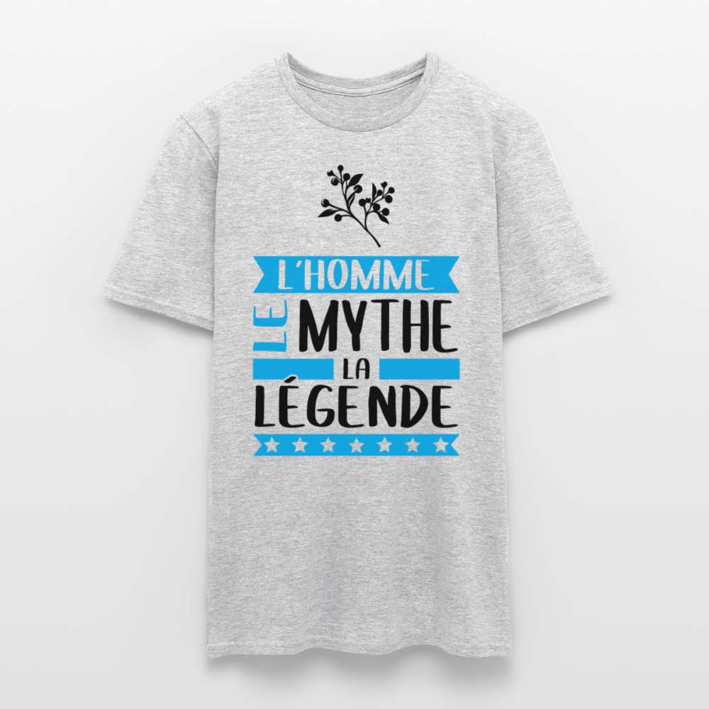 T-shirt homme coloris clair Guy en rébus – L’homme, le mythe, la légende - gris chiné