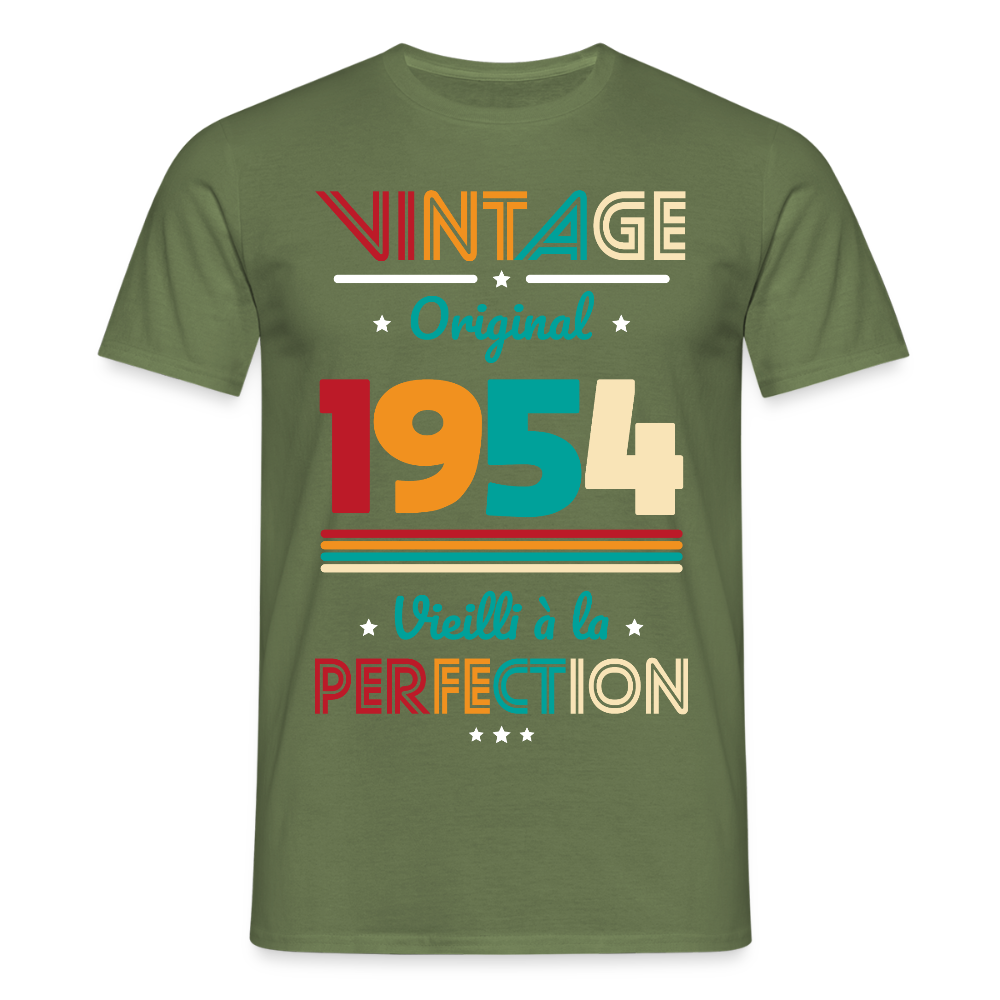 T-shirt Homme - Anniversaire 71 Ans - Vintage Original 1954 - vert militaire
