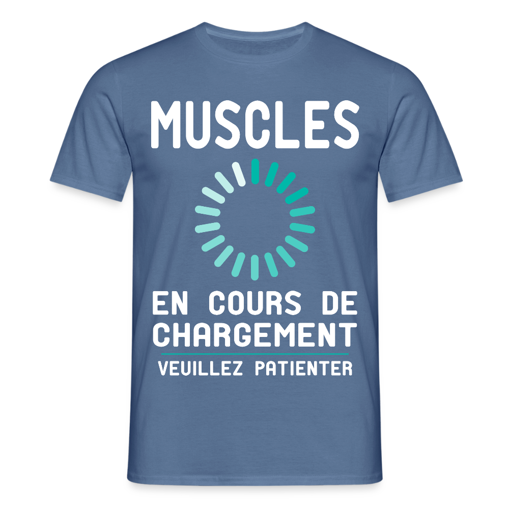T-shirt Homme - Muscles en cours de chargement - bleu pigeon