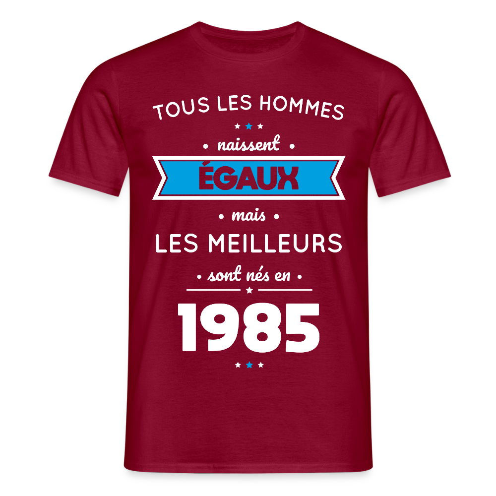 T-shirt Homme - Anniversaire 40 Ans - Les meilleurs sont nés en 1985 - rouge brique
