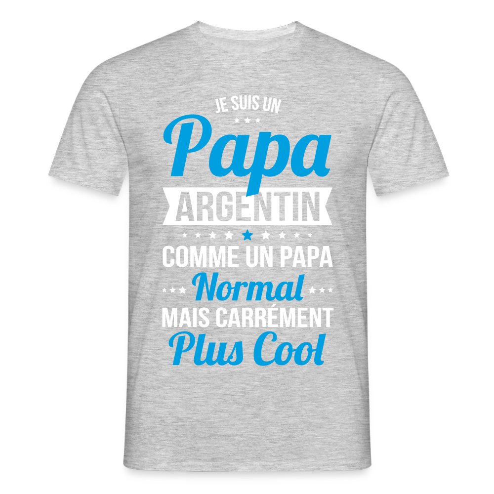 T-shirt Homme - Papa Argentin Plus Cool - gris chiné
