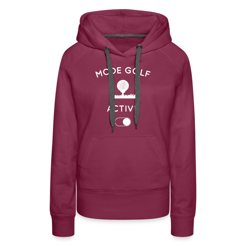 Sweat à capuche Premium Femme - Mode golf activé - bordeaux