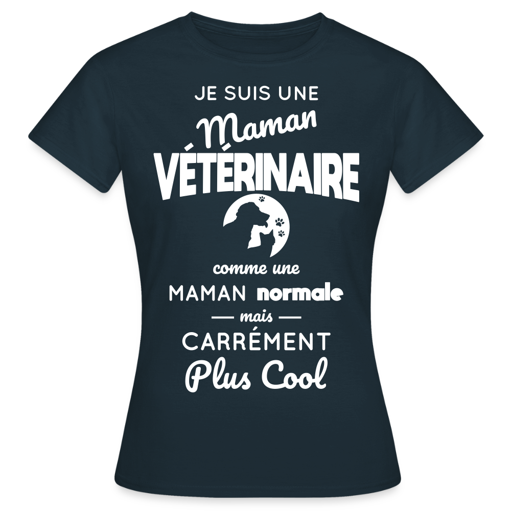 T-shirt Femme - Maman vétérinaire plus cool - marine