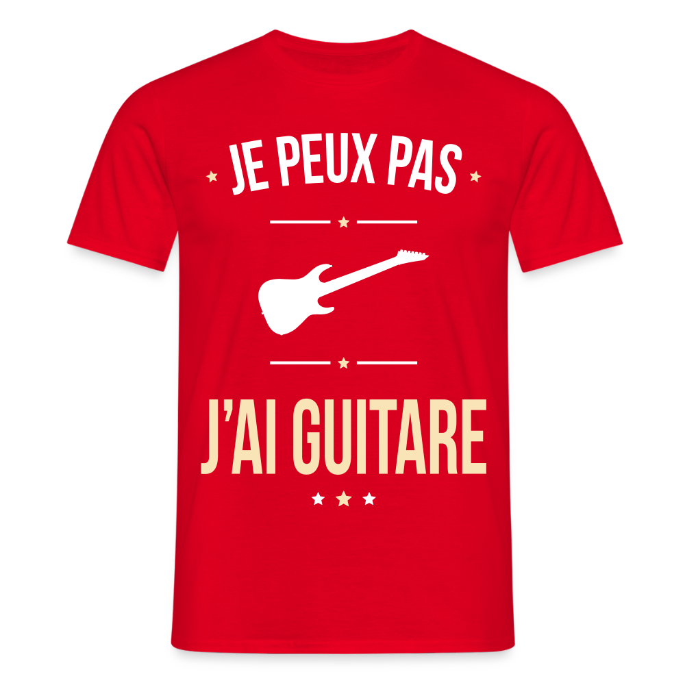 T-shirt Homme - Je peux pas j'ai Guitare - rouge