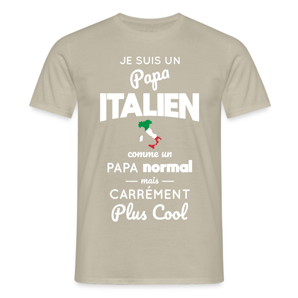 T-shirt Homme - Papa Italien Plus Cool - beige sable