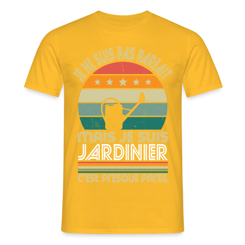 T-shirt Homme - Je ne suis pas parfait mais je suis Jardinier - jaune