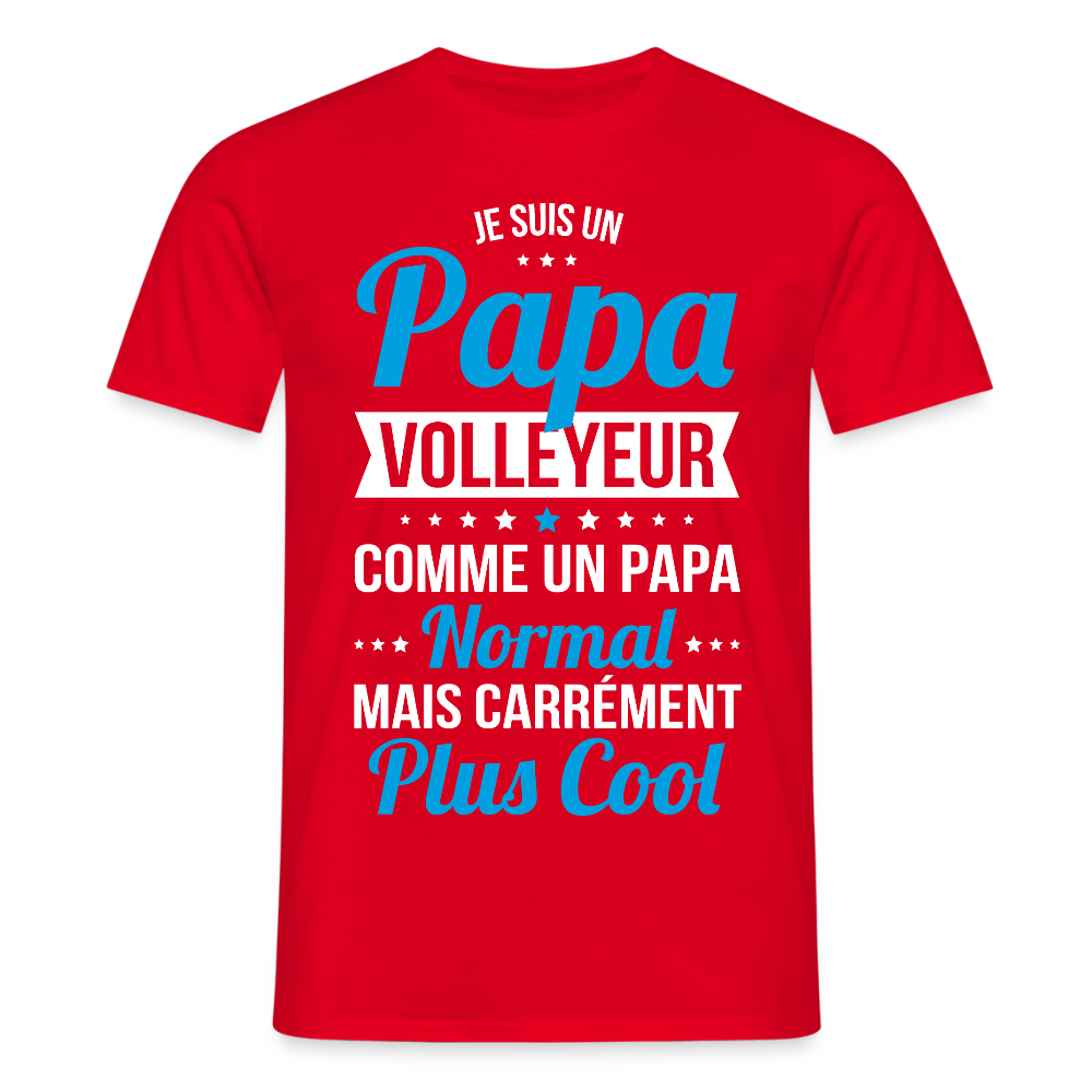 T-shirt Homme - Papa volleyeur plus cool - rouge