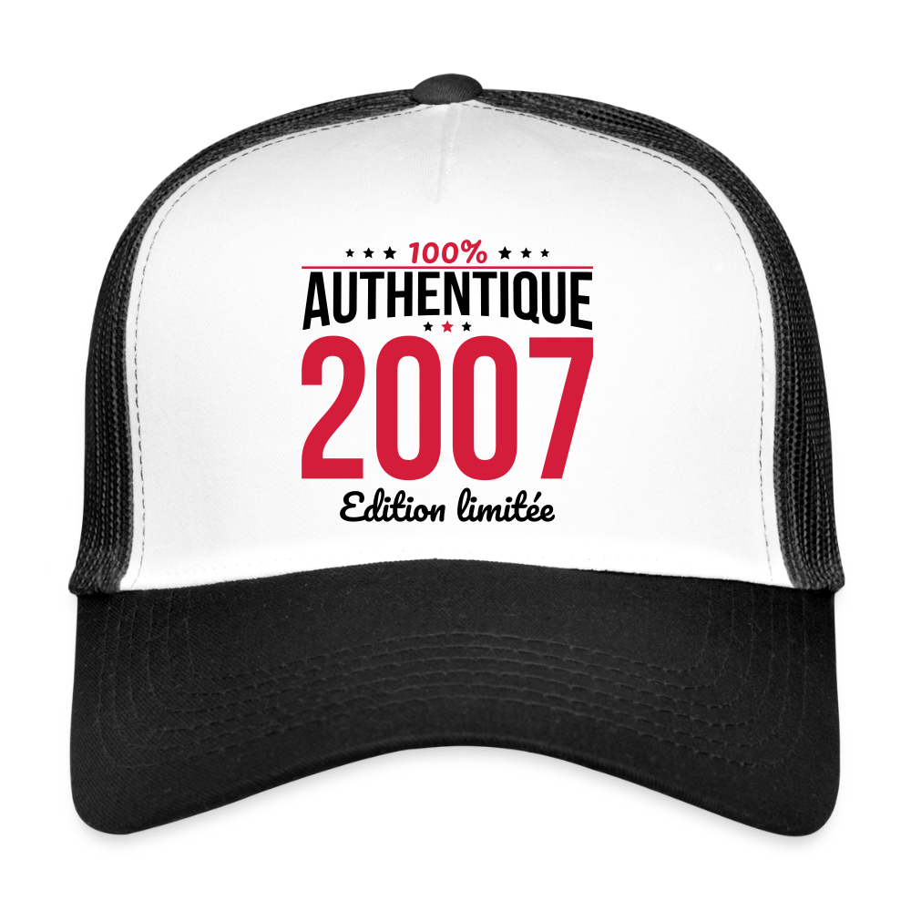 Casquette Trucker - Anniversaire 18 Ans - 100% Authentique 2007 - blanc/noir