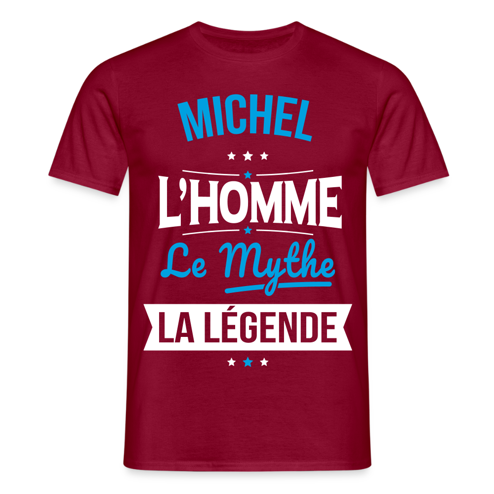 T-shirt Homme - Michel - l'Homme - le Mythe - la Légende - rouge brique