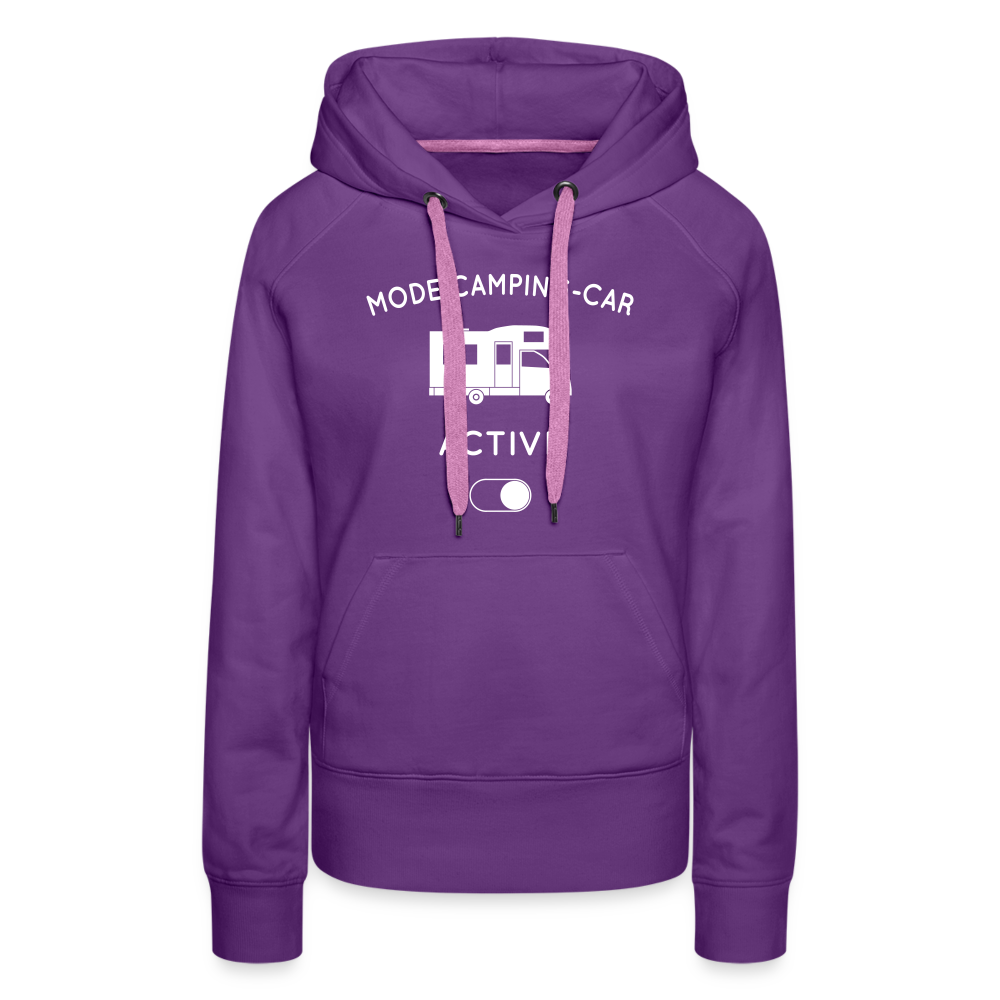 Sweat à capuche Premium Femme - Mode camping-car activé - violet