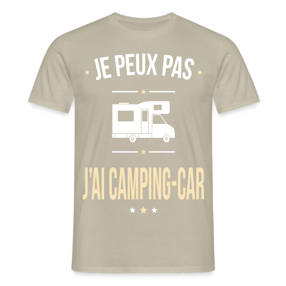 T-shirt Homme - Je peux pas j'ai Camping-car - beige sable