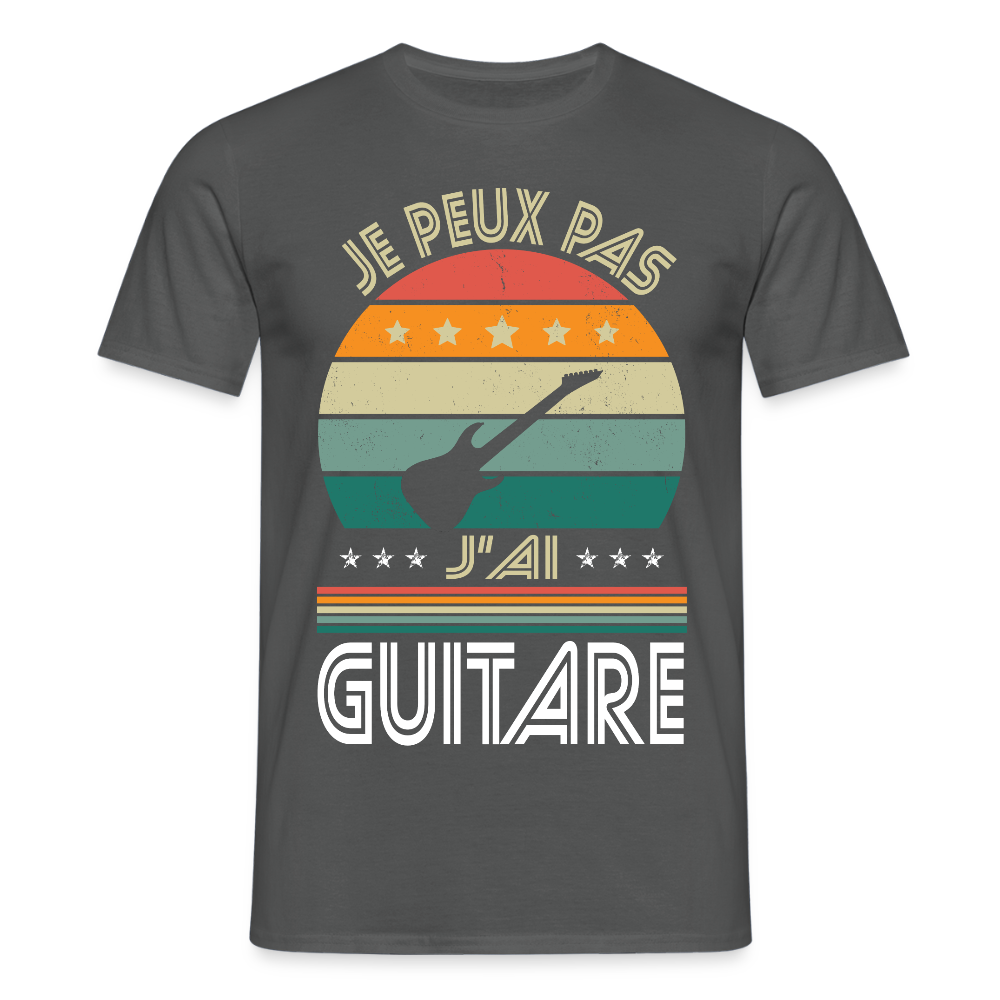 T-shirt Homme - Je peux pas j'ai Guitare - charbon