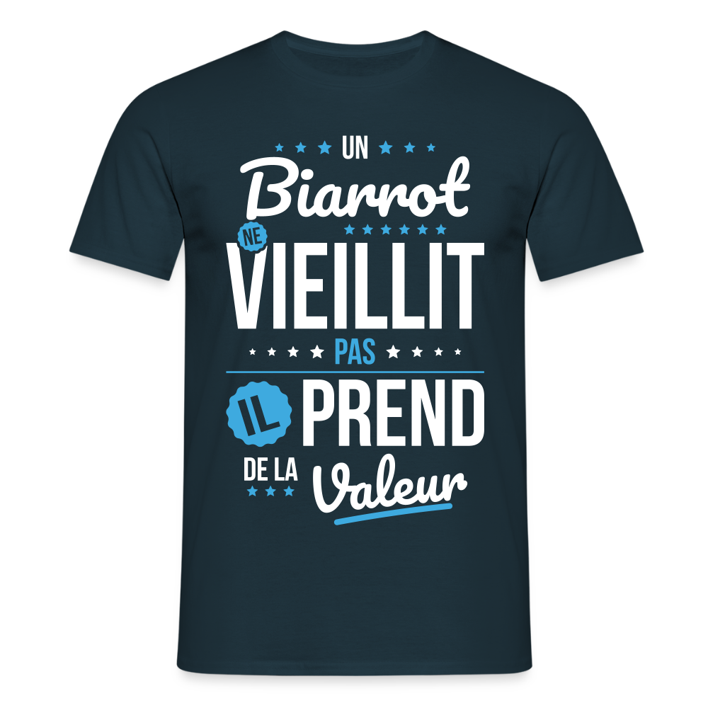 T-shirt Homme - Un Biarrot ne vieillit pas - marine