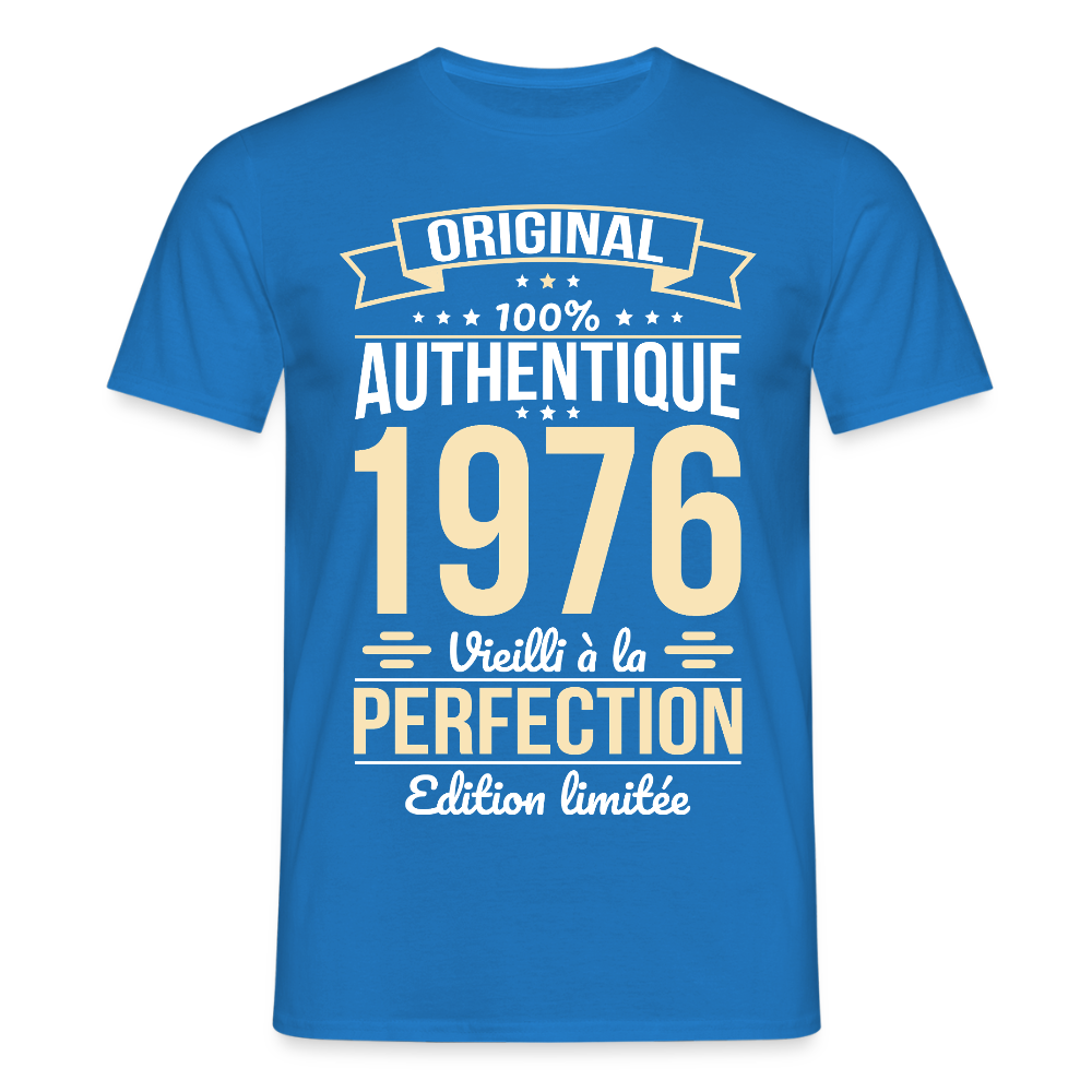 T-shirt homme anniversaire 50 ans – Édition limitée 1976 - bleu royal