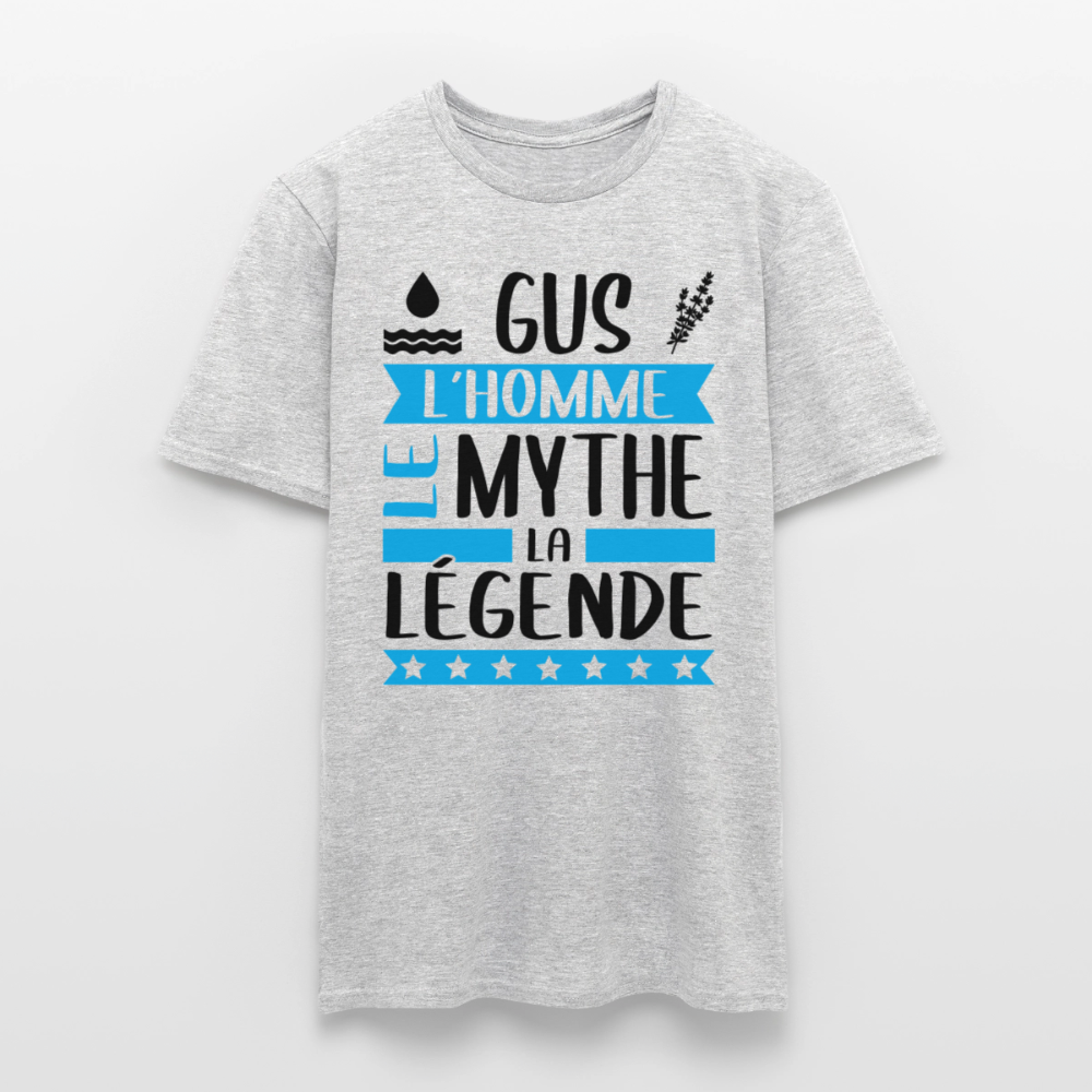 T-shirt homme coloris clair Augustin rébus – L’homme, le mythe, la légende - gris chiné