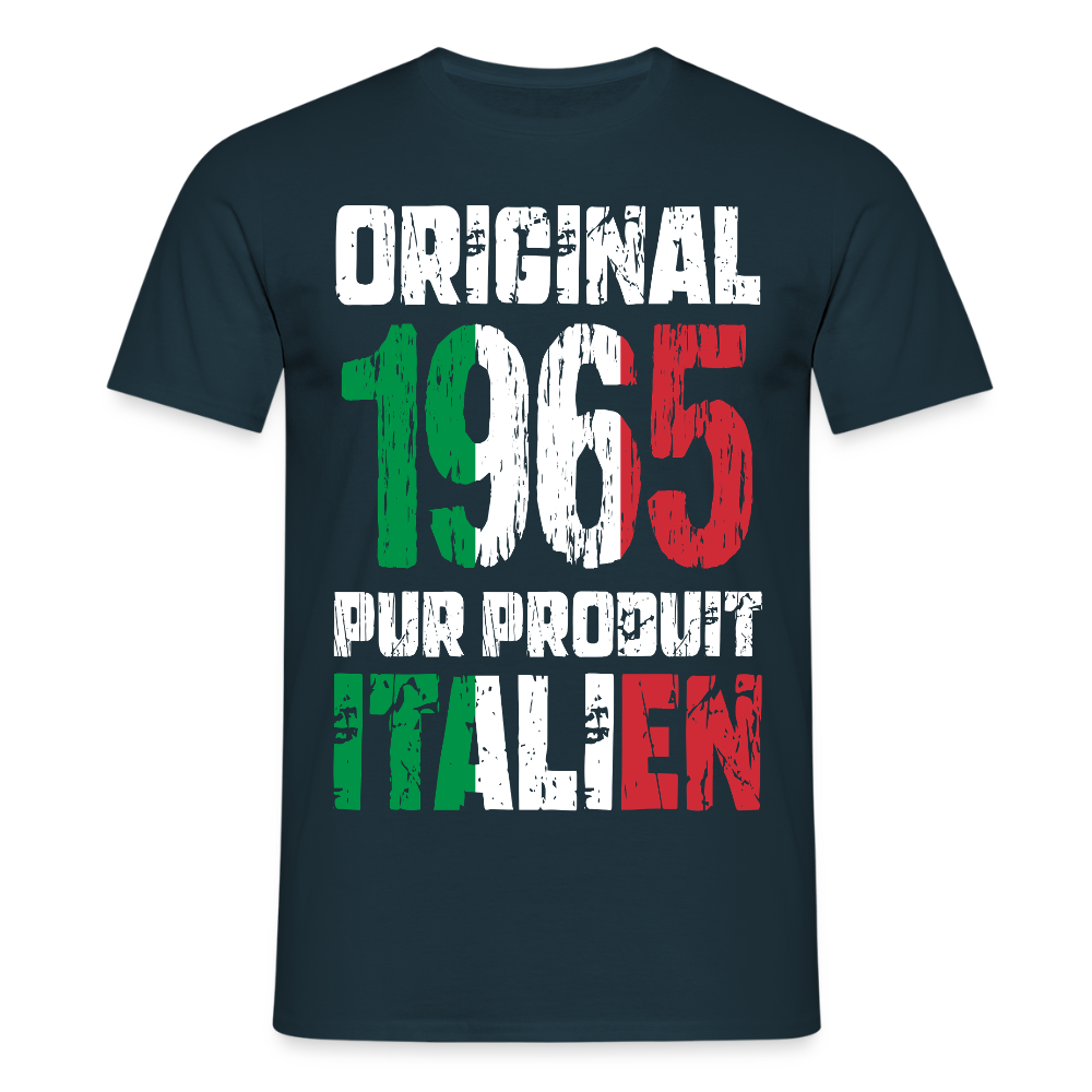 T-shirt Homme - Anniversaire 60 Ans - Original 1965 - Pur produit Italien - marine
