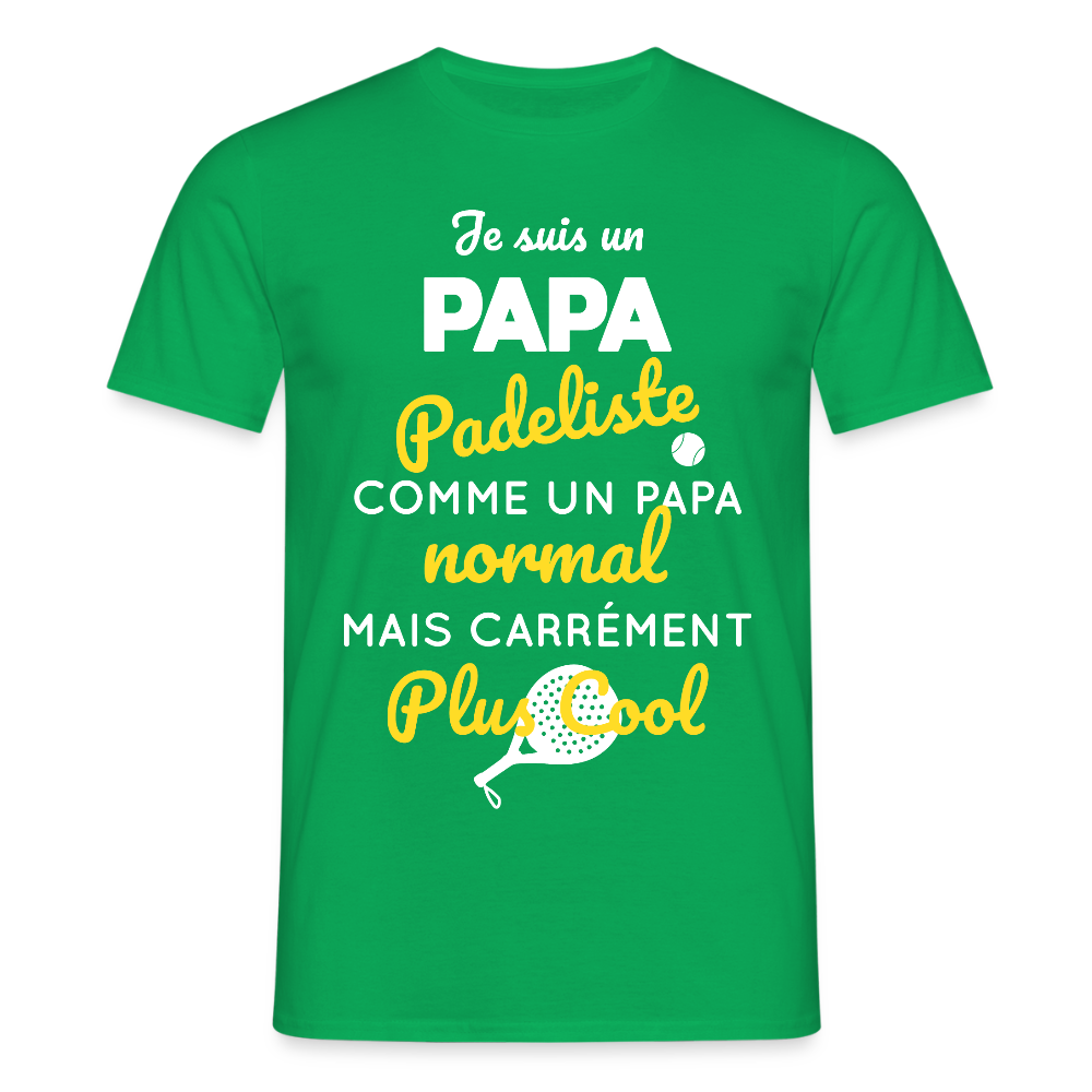 T-shirt Homme - Papa Padeliste Plus Cool - vert