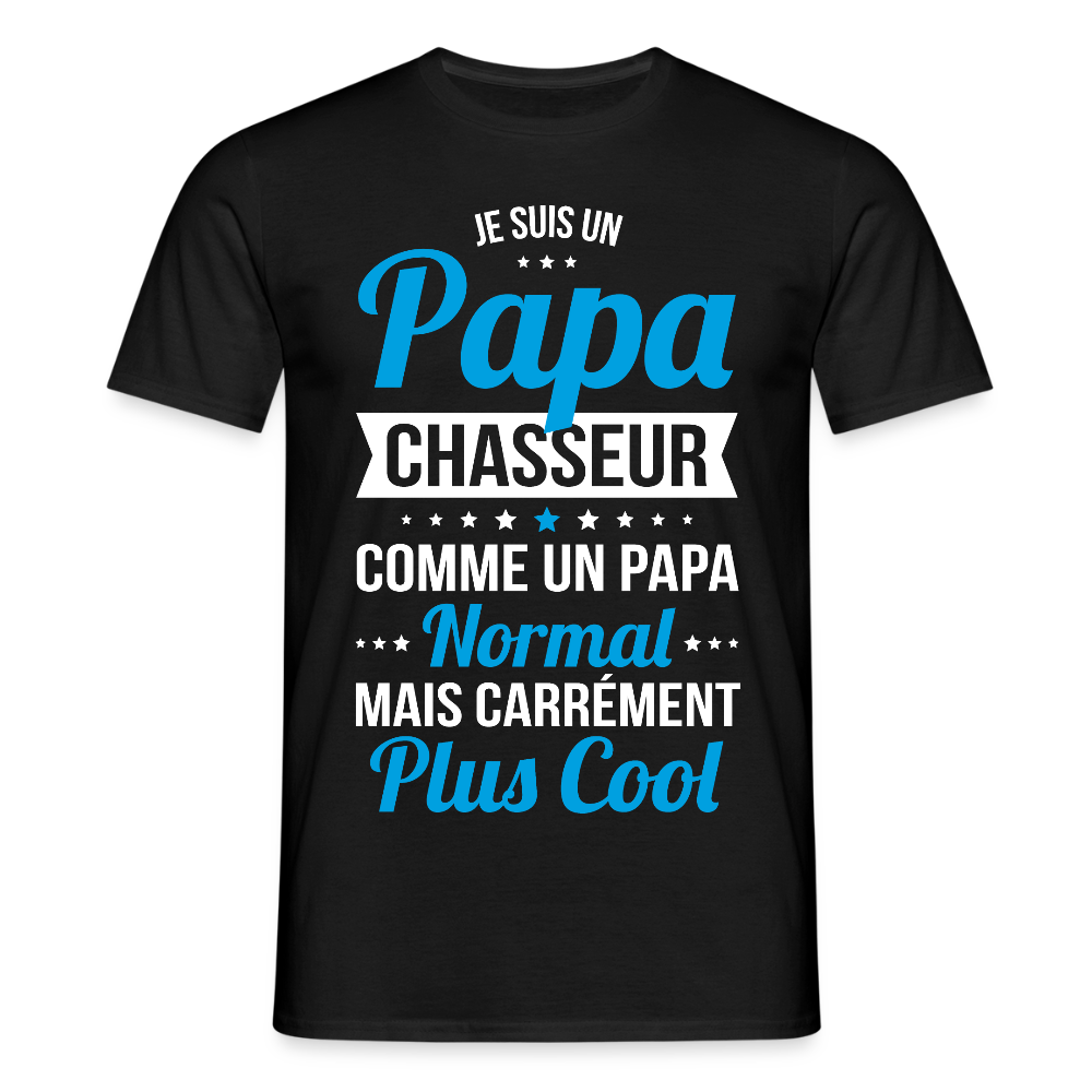 T-shirt Homme - Papa chasseur plus cool - noir