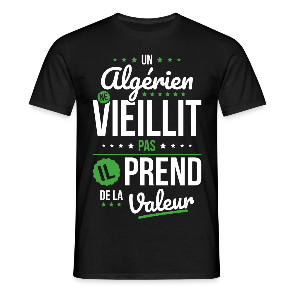 T-shirt Homme - Un Algérien ne vieillit pas - noir