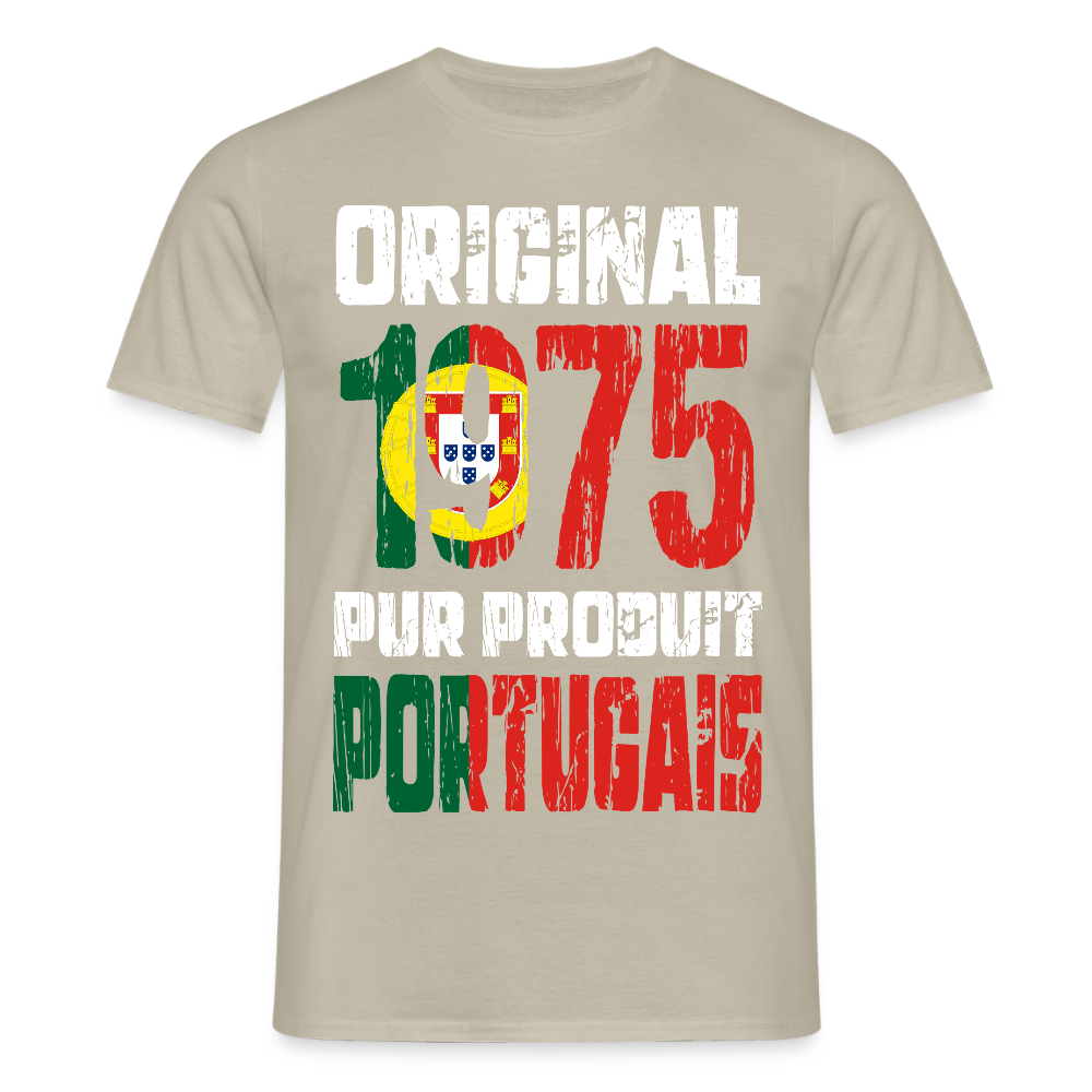 T-shirt Homme - Anniversaire 50 Ans - Original 1975 - Pur produit Portugais - beige sable