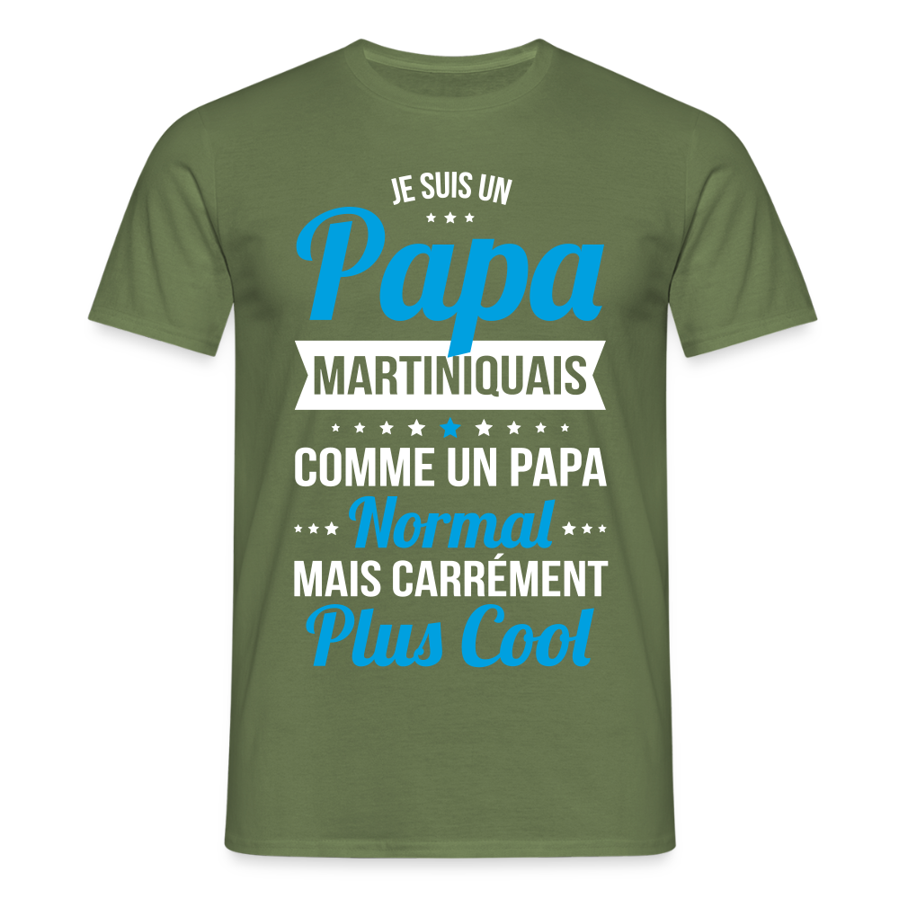 T-shirt Homme - Papa Martiniquais Plus Cool - vert militaire