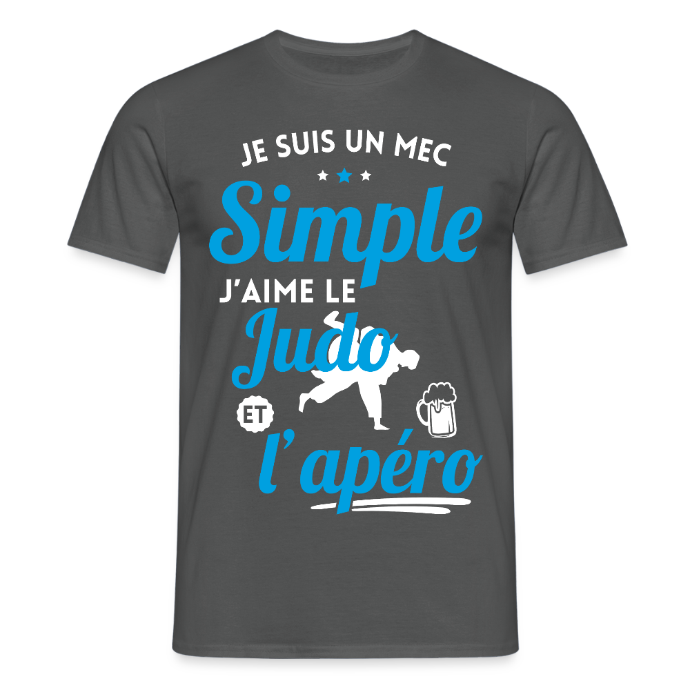 T-shirt Homme - J'aime le judo et l'apéro - charbon