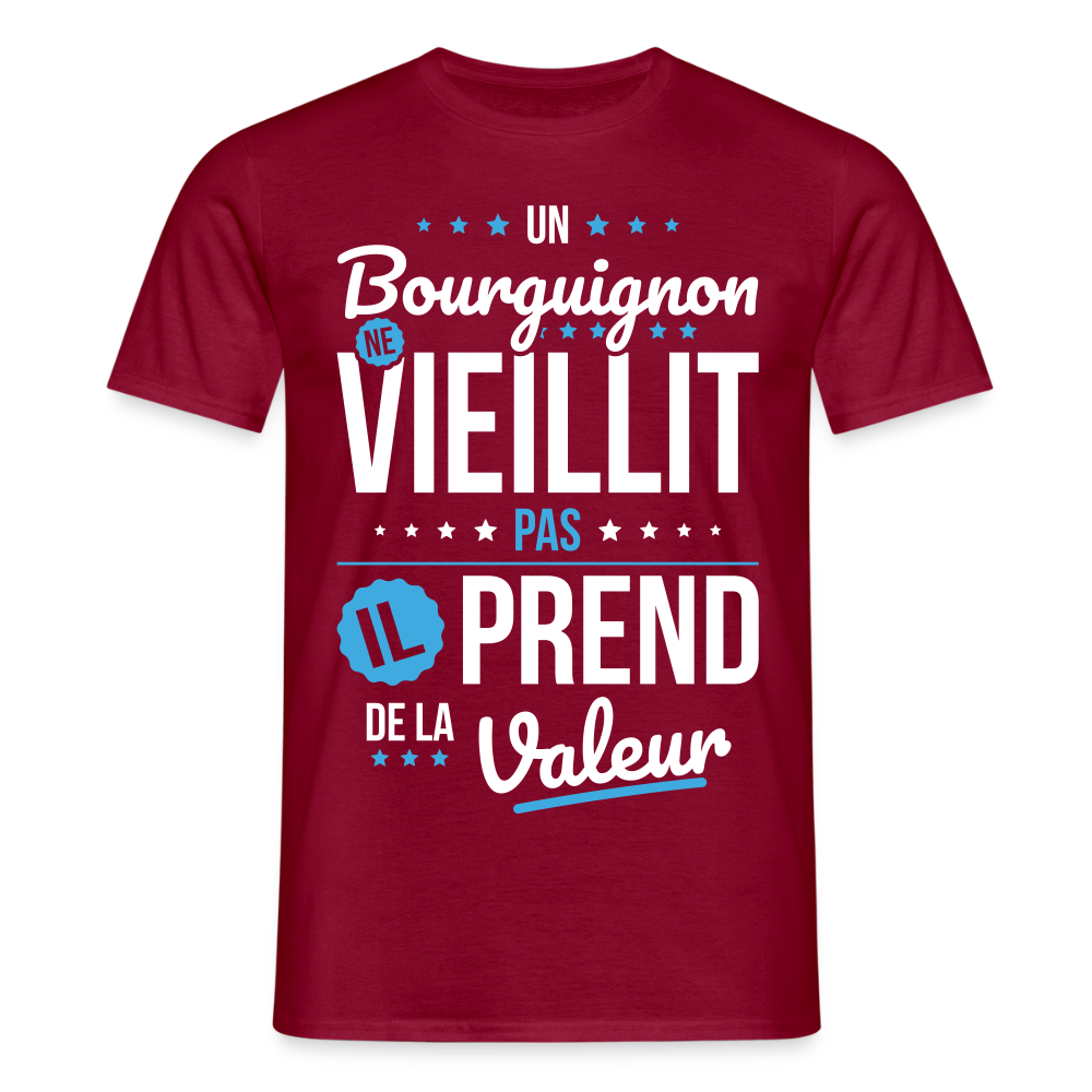 T-shirt Homme - Un Bourguignon ne vieillit pas - rouge brique