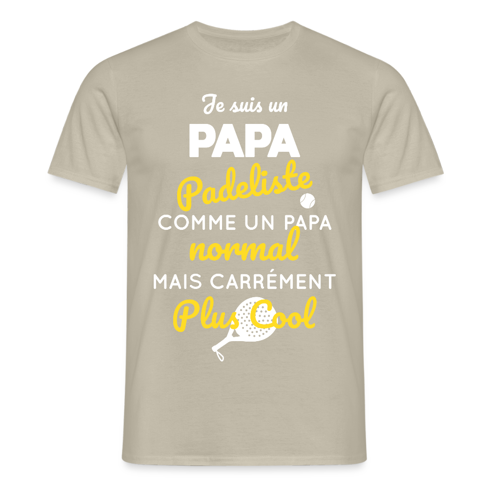 T-shirt Homme - Papa Padeliste Plus Cool - beige sable