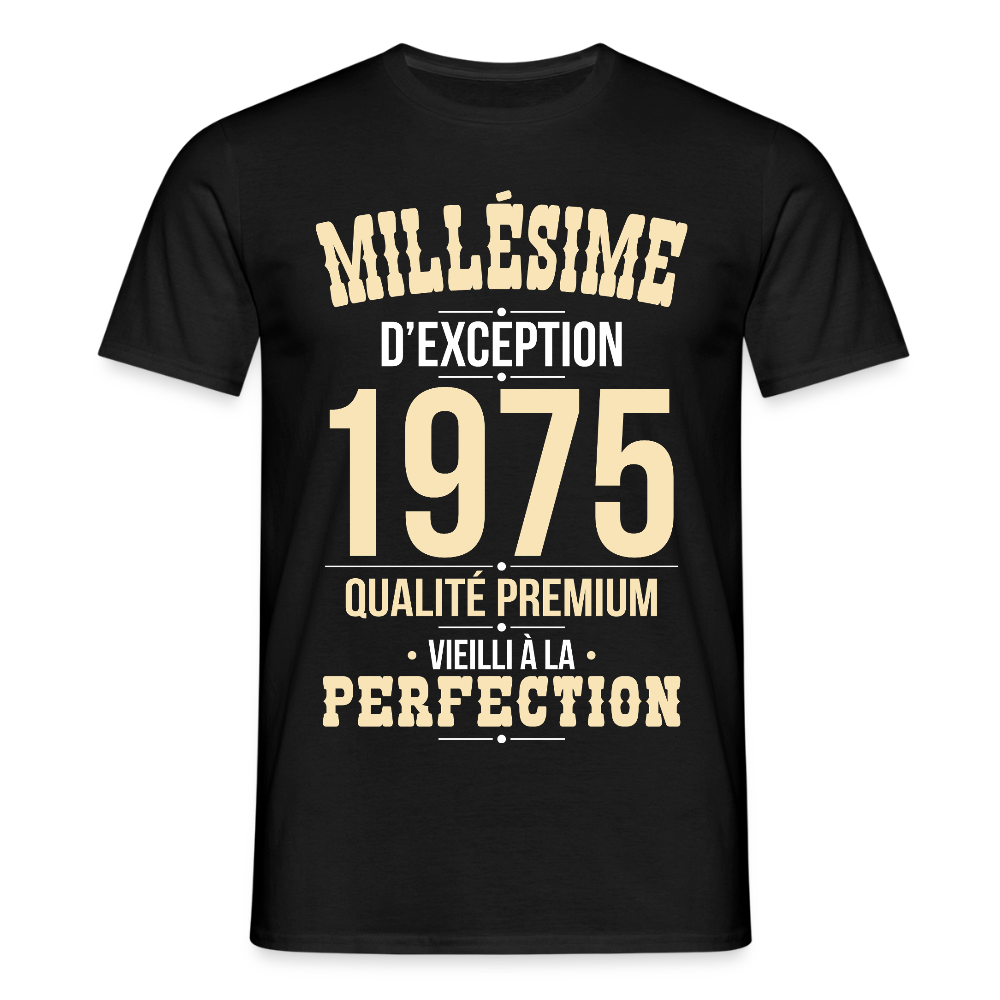 T-shirt Homme - Anniversaire 50 Ans - Millésime 1975 - noir