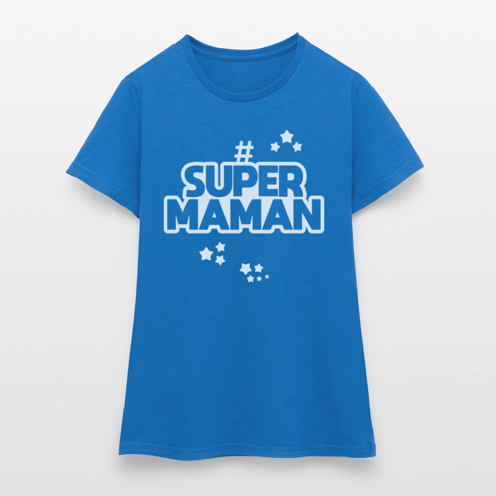 T-shirt Femme - Super Maman - bleu royal
