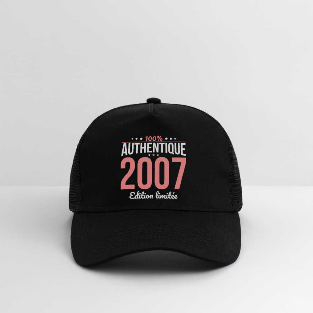 Casquette Trucker - Anniversaire 18 Ans - 100% Authentique 2007 - noir/noir