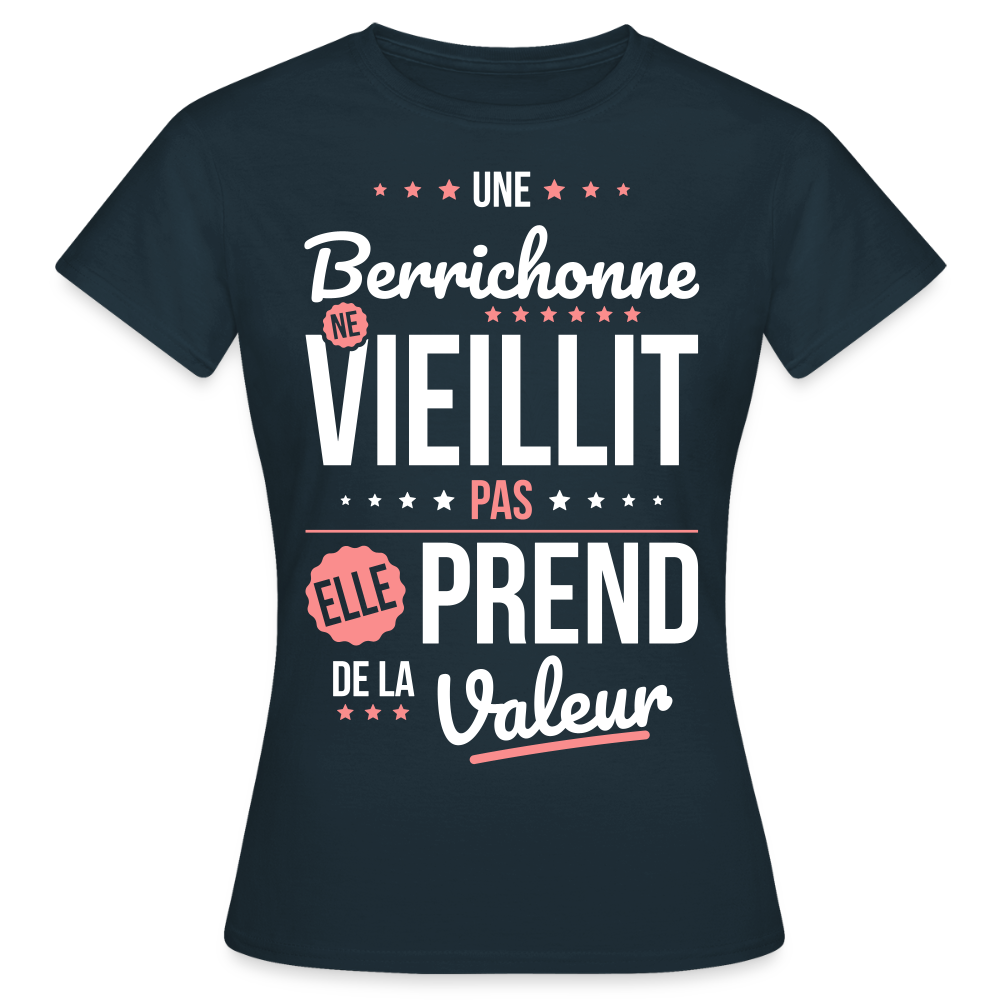 T-shirt Femme - Une Berrichonne ne vieillit pas - marine