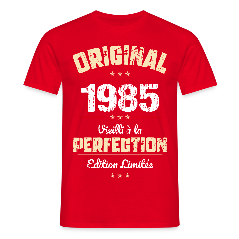 T-shirt Homme - Anniversaire 40 Ans - Original 1985 - rouge