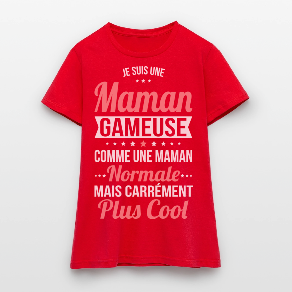 T-shirt Femme - Maman gameuse plus cool - rouge
