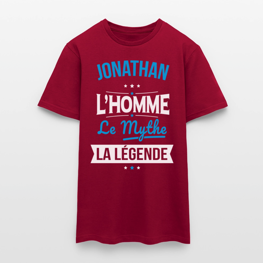 T-shirt Homme - Jonathan - l'Homme - le Mythe - la Légende - rouge brique